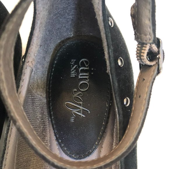 EuroSoft by Sofft Devi Black Suede Studded Block Heel Pumps 8 - Picture 9 of 9